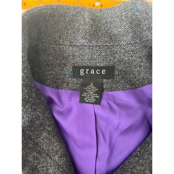 Vintage Grace Wool Blend Skirt Suit - Size 6 Jacket / Size 8 Midi Skirt -classic - Picture 14 of 16